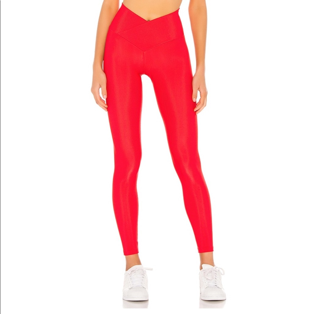 Beach Riot Cara Rib Legging in Red, Size S